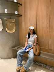 【歐美Girl必備！】Basic Solid Baby Crop Tee