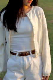 【圓領針織小外套🐰】Cashmere Basic Solid Round Neck Cardigan