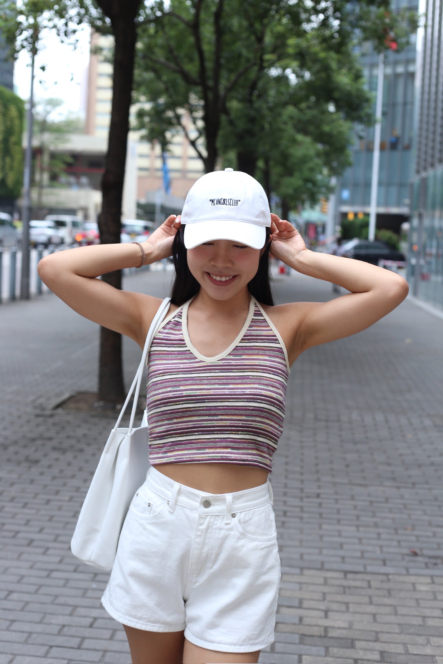 【絕美配色~】Mixed-Colour Striped Halter Top