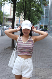 【絕美配色~】Mixed-Colour Striped Halter Top