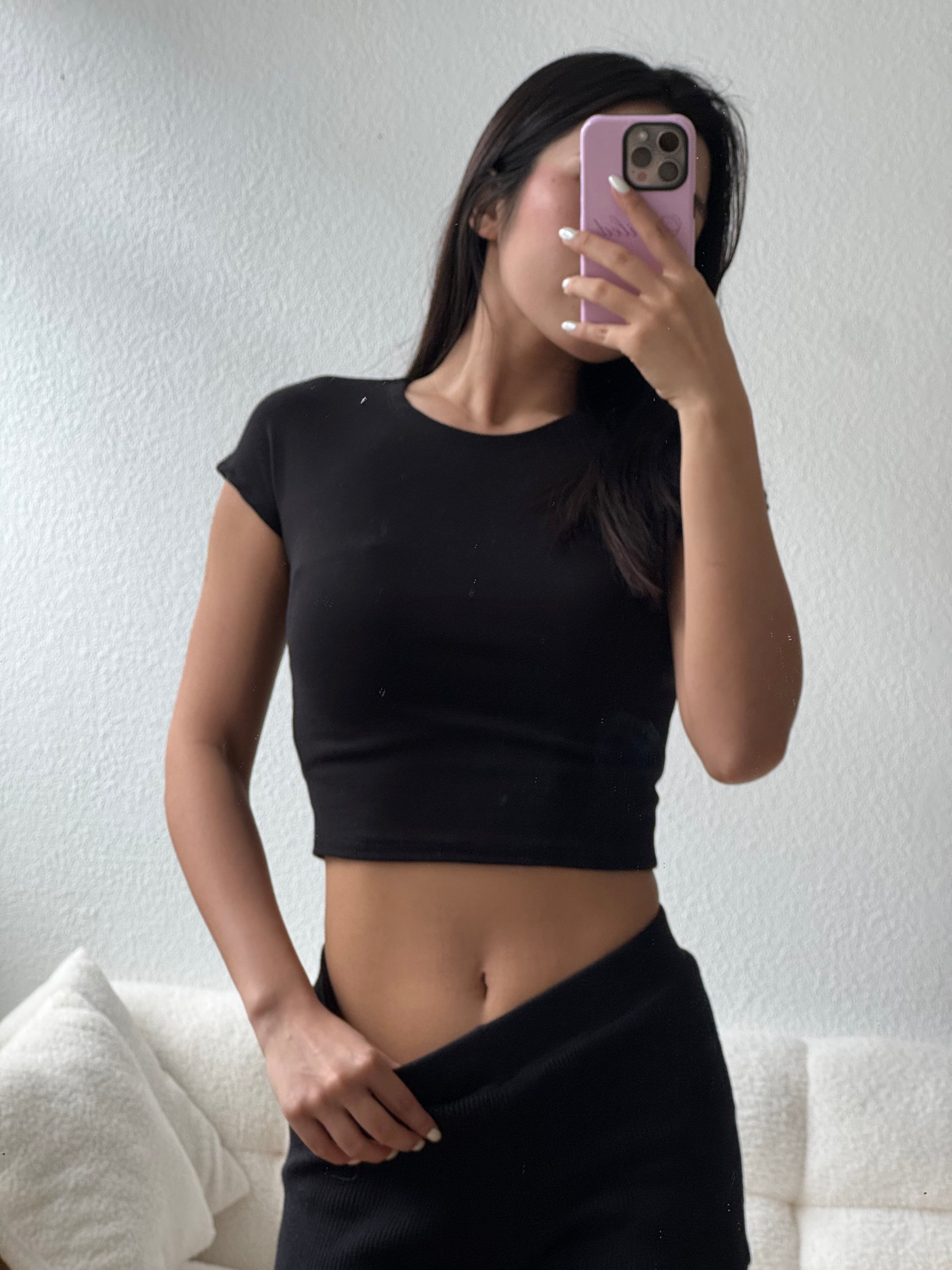 【歐美Girl必備！】Basic Solid Baby Crop Tee