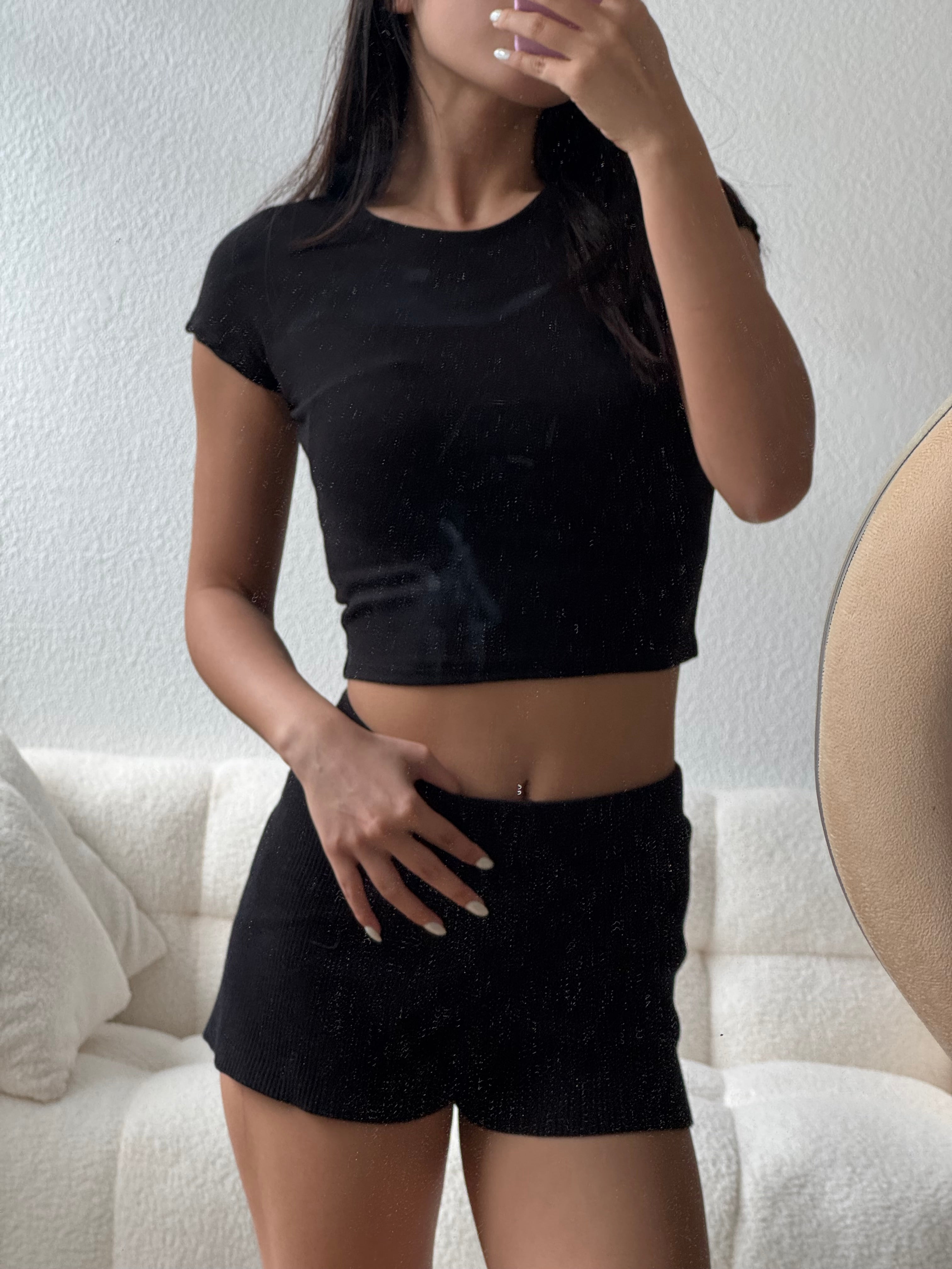 【歐美Girl必備！】Basic Solid Baby Crop Tee