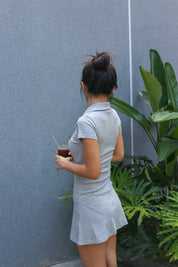 【歐美風Polo連身短裙】Basic Solid Polo Mini Dress