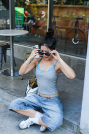 #T236【✔️PAD｜背心2件套】2 Pcs Solid Cami Bra Top