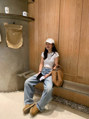 【歐美Girl必備！】Basic Solid Baby Crop Tee