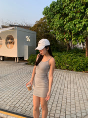 【Cleanfit必入連身短裙！】Estella Basic Solid Cami Mini Dress