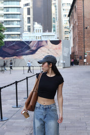 【歐美Girl必備！】Basic Solid Baby Crop Tee