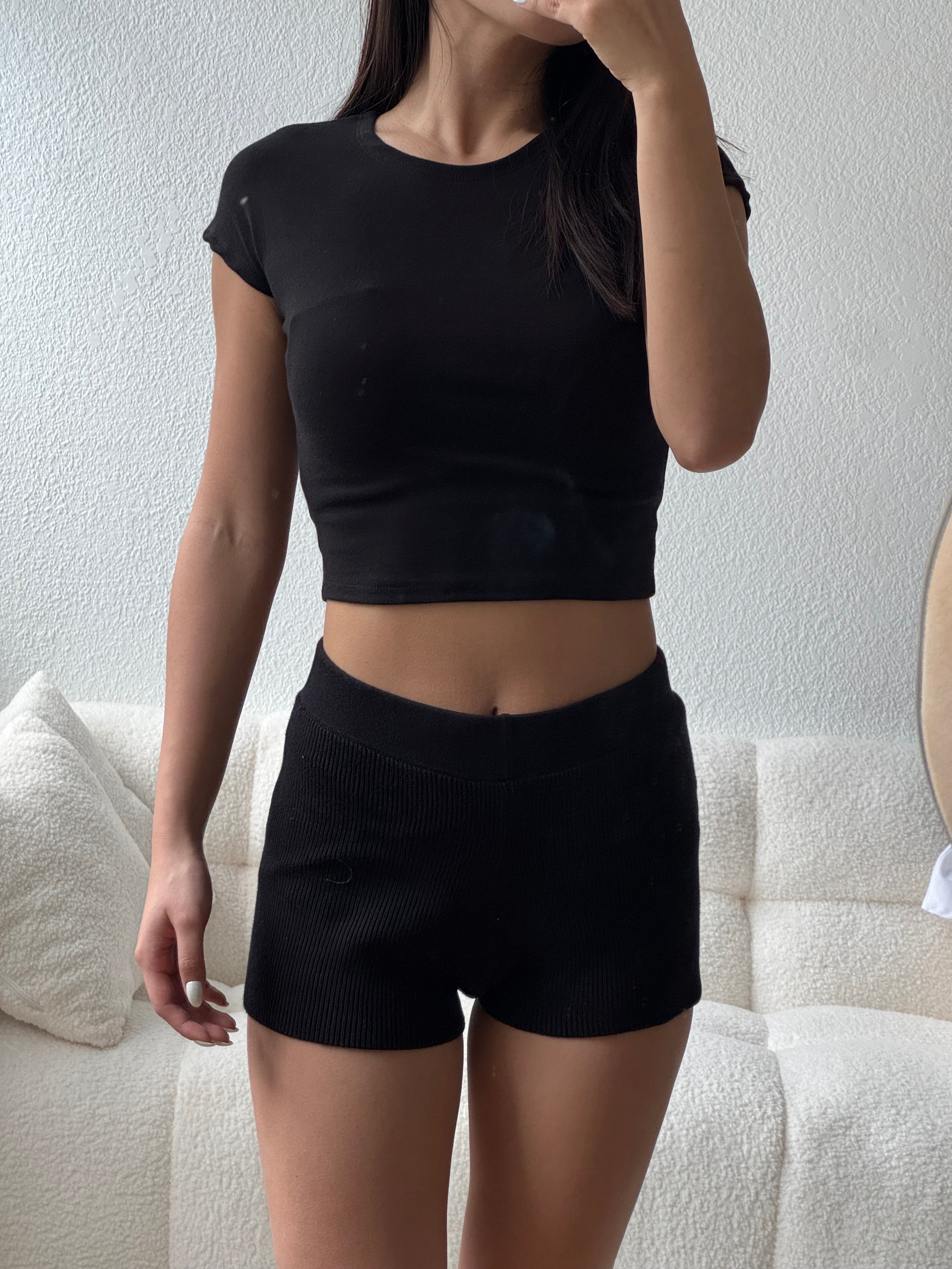 【歐美Girl必備！】Basic Solid Baby Crop Tee
