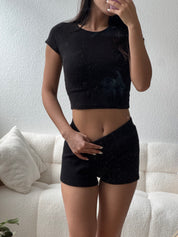 【歐美Girl必備！】Basic Solid Baby Crop Tee
