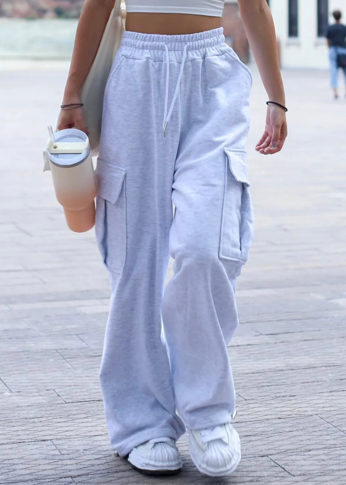 【休閒側口袋棉褲】Everyday 2-Way Cargo Sweatpants