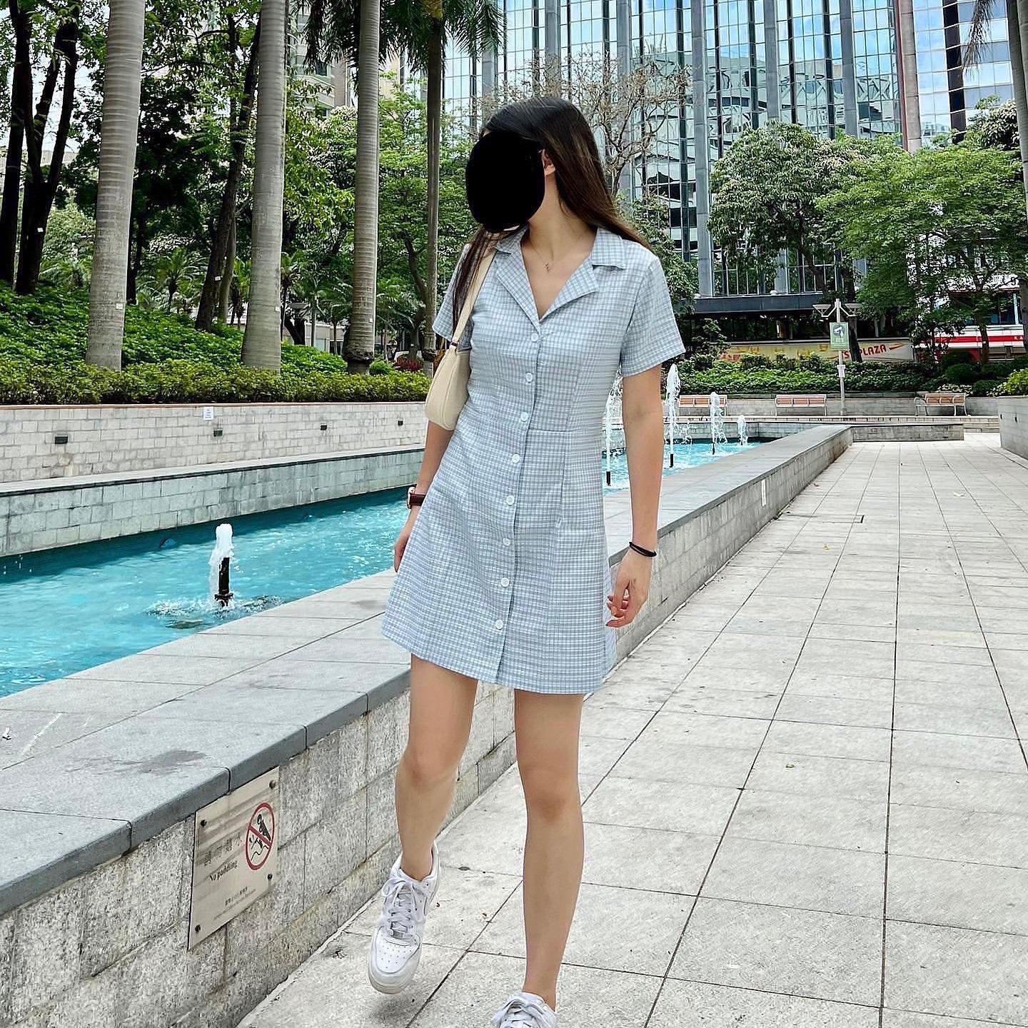 Polo Plaid Button Front Skirt Dress