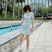 Polo Plaid Button Front Skirt Dress