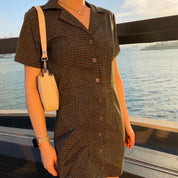 Polo Plaid Button Front Skirt Dress