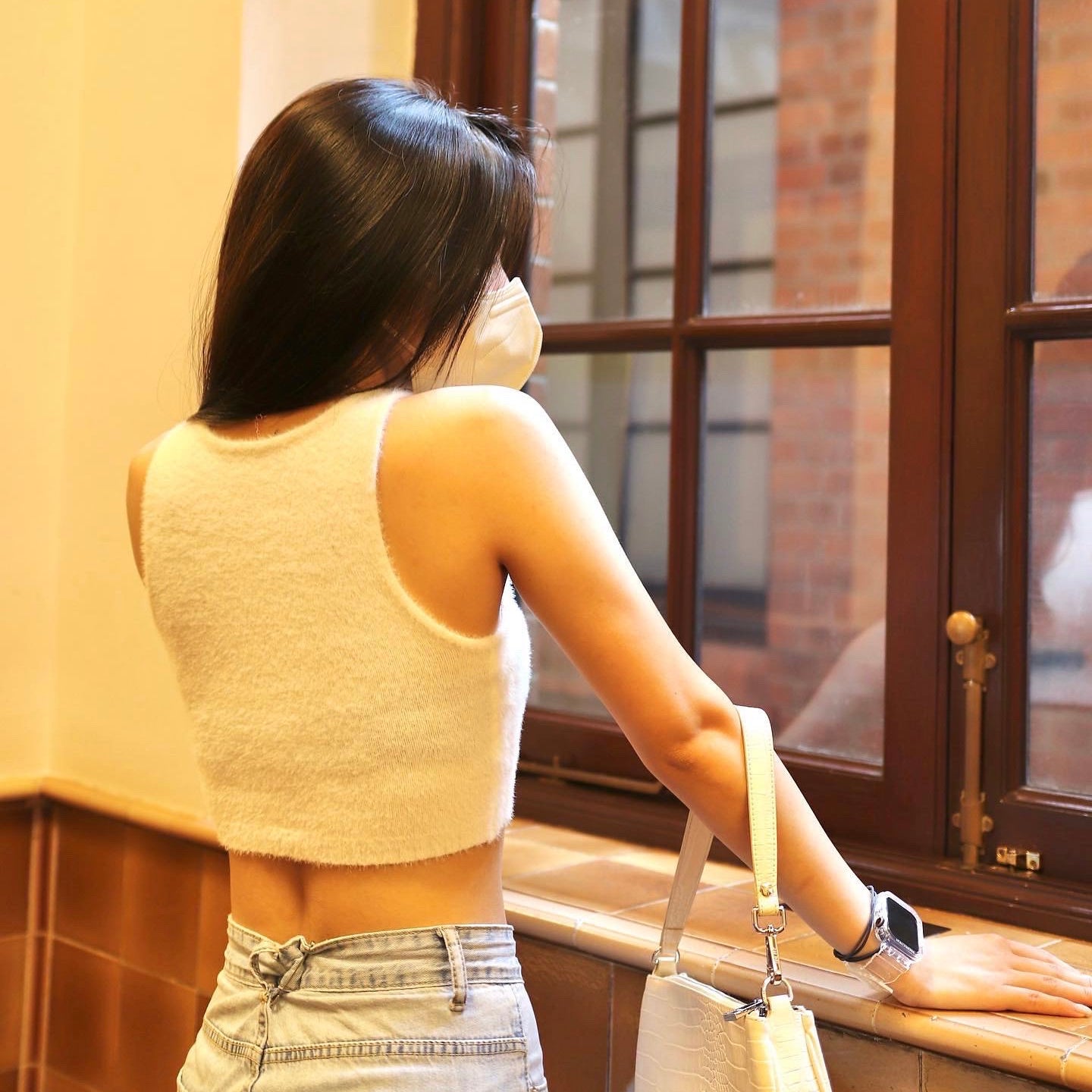 Solid Fluffy Crop Tank Top
