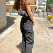 High Waist Black Cargo Jeans