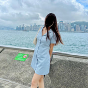 Polo Plaid Button Front Skirt Dress