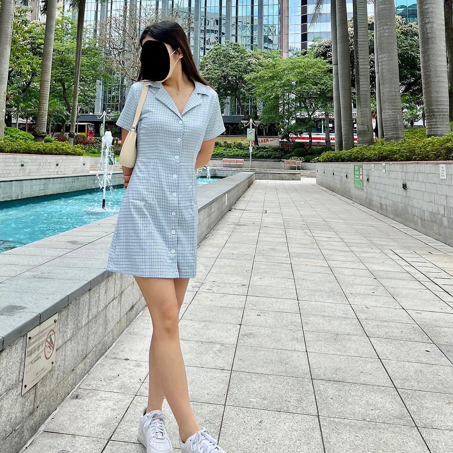 Polo Plaid Button Front Skirt Dress