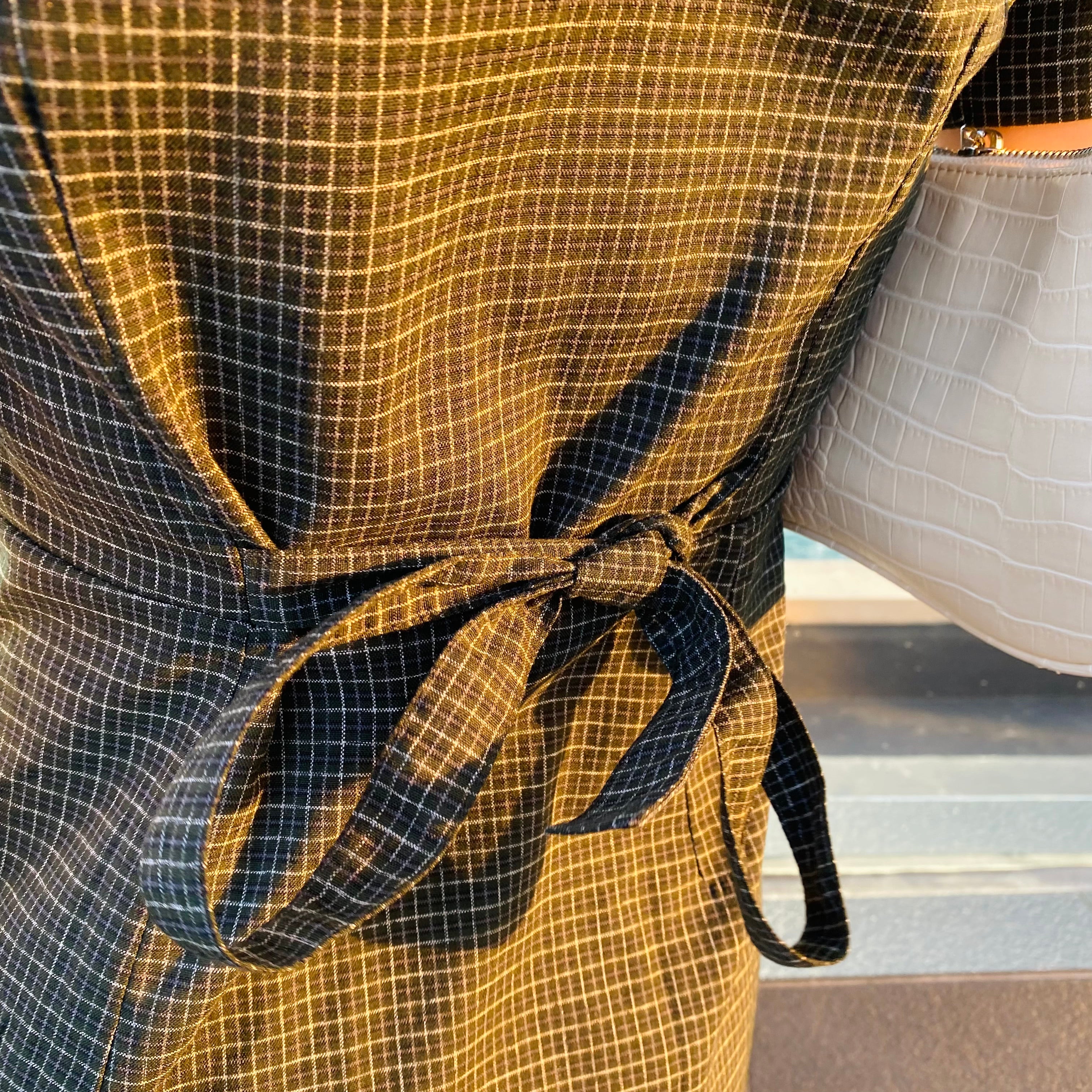 Polo Plaid Button Front Skirt Dress