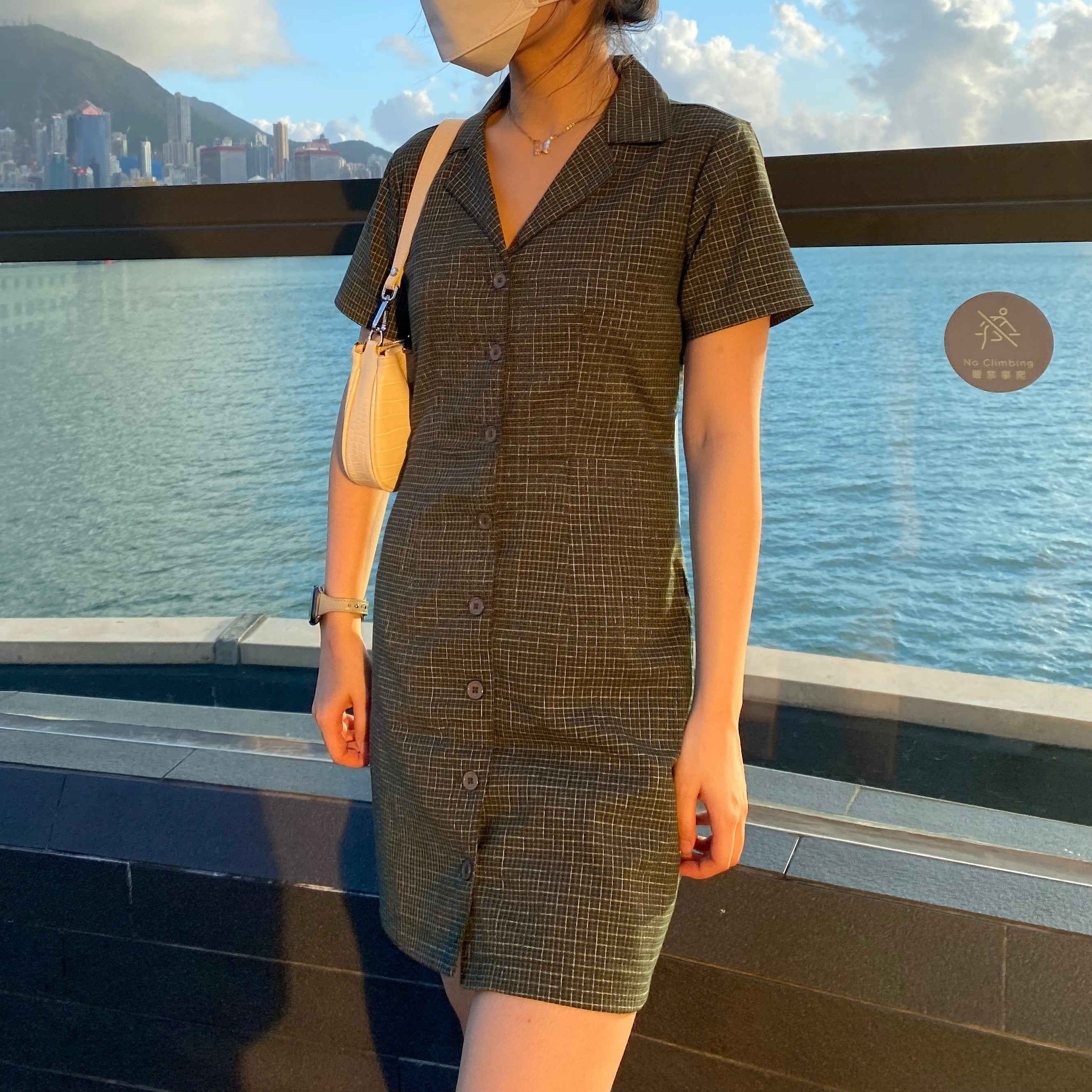 Polo Plaid Button Front Skirt Dress