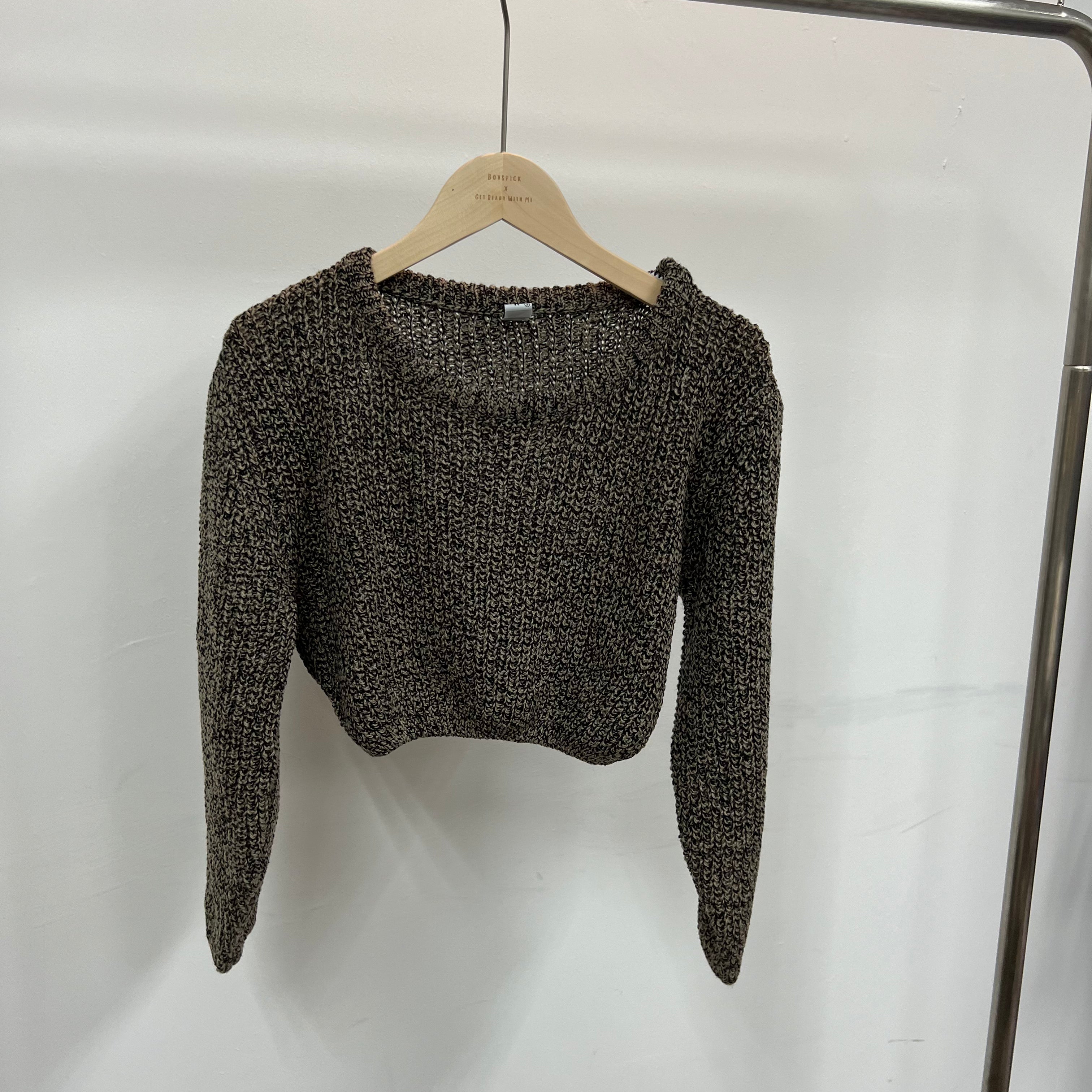 #T008 - Unnie Crop Knitted Sweater