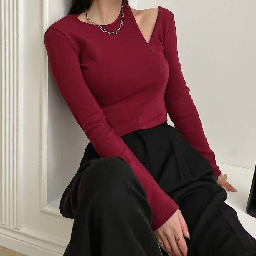 Freya Shoulder Cut Long Sleeve Crop Top