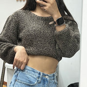 #T008 - Unnie Crop Knitted Sweater