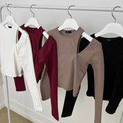 Freya Shoulder Cut Long Sleeve Crop Top