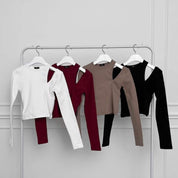 Freya Shoulder Cut Long Sleeve Crop Top