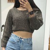 #T008 - Unnie Crop Knitted Sweater