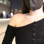 Delilah Single Shoulder Long Sleeve Crop Top