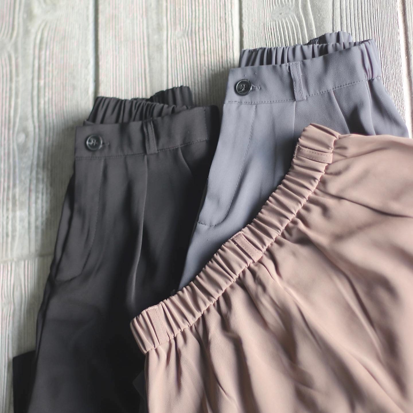 Solid High Waist Pants