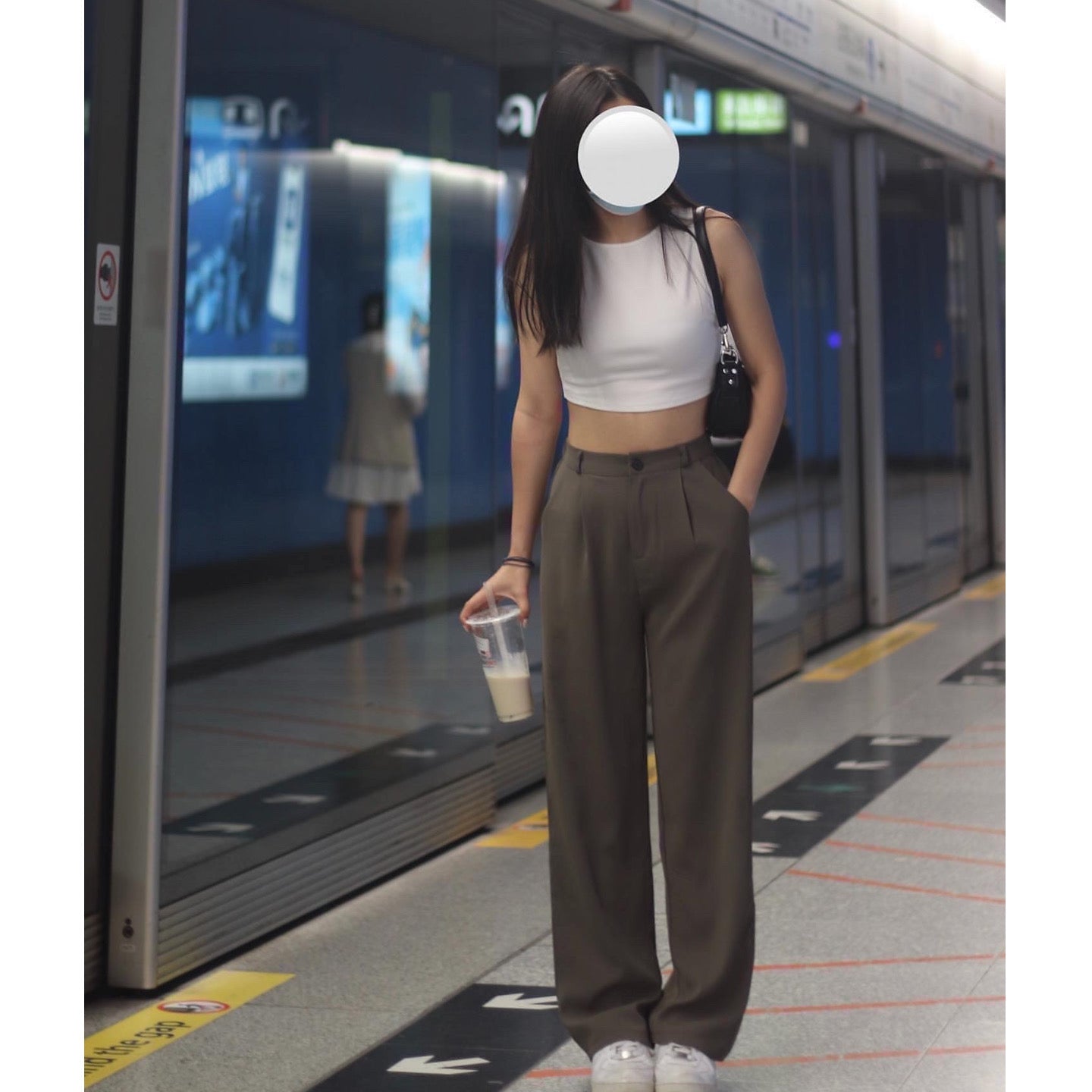 Solid High Waist Pants