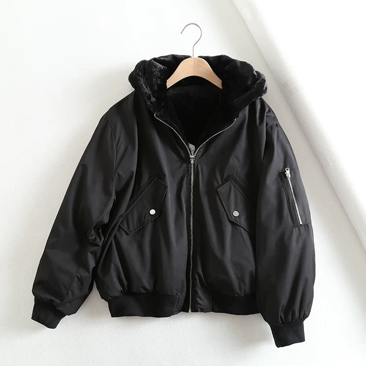 Double Faced Fluffy MA1 Jacket