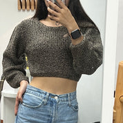 #T008 - Unnie Crop Knitted Sweater