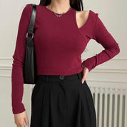 Freya Shoulder Cut Long Sleeve Crop Top